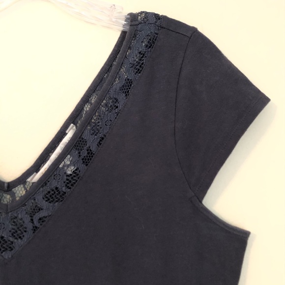 Lauren Conrad Gray V-Neck Lace Detail Dress - Picture 3 of 6